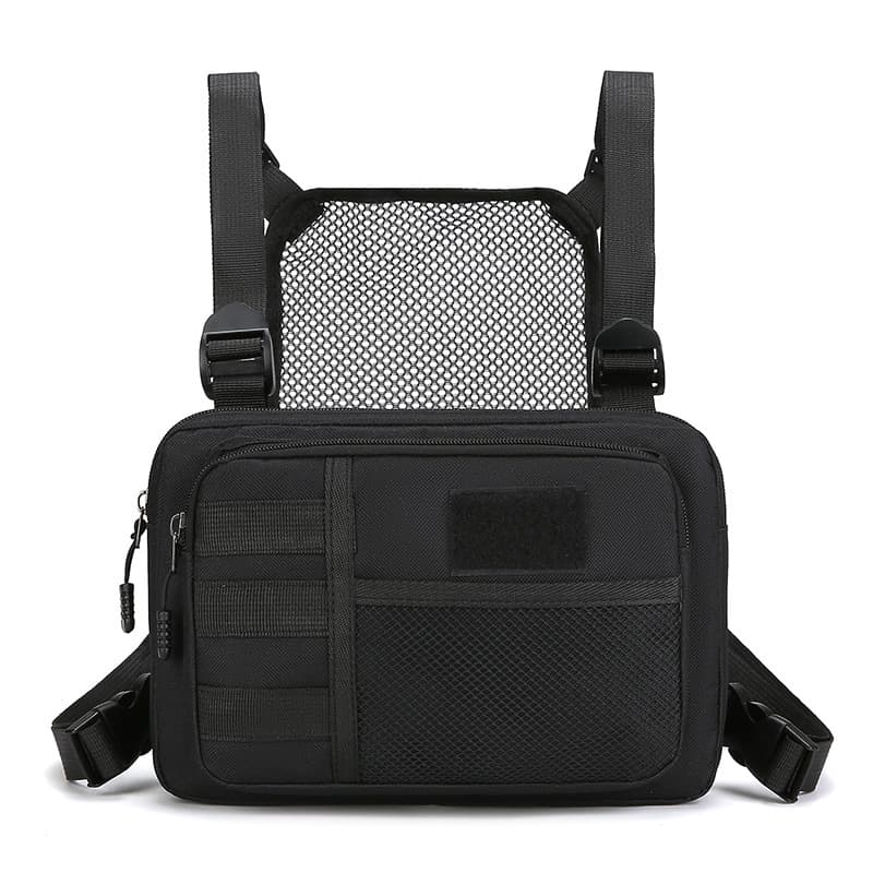 Outdoor Tactical Chest Bag Men's Vest Bag Multi-functional Large Capacity Camouflage Trend Leisure Back Heart Hanging Road Subbag