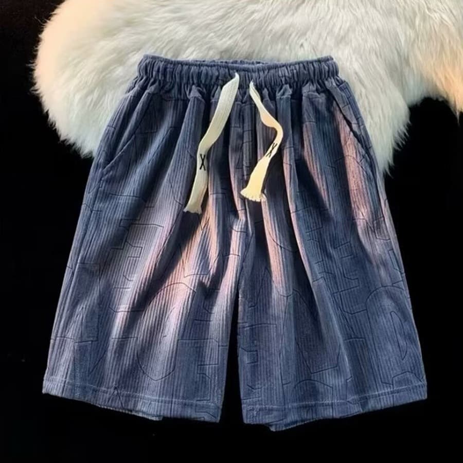 Men's High Street INS Casual Straight Leg Pants Summer New Style Loose Wide Leg Mid-Length Shorts For Youth