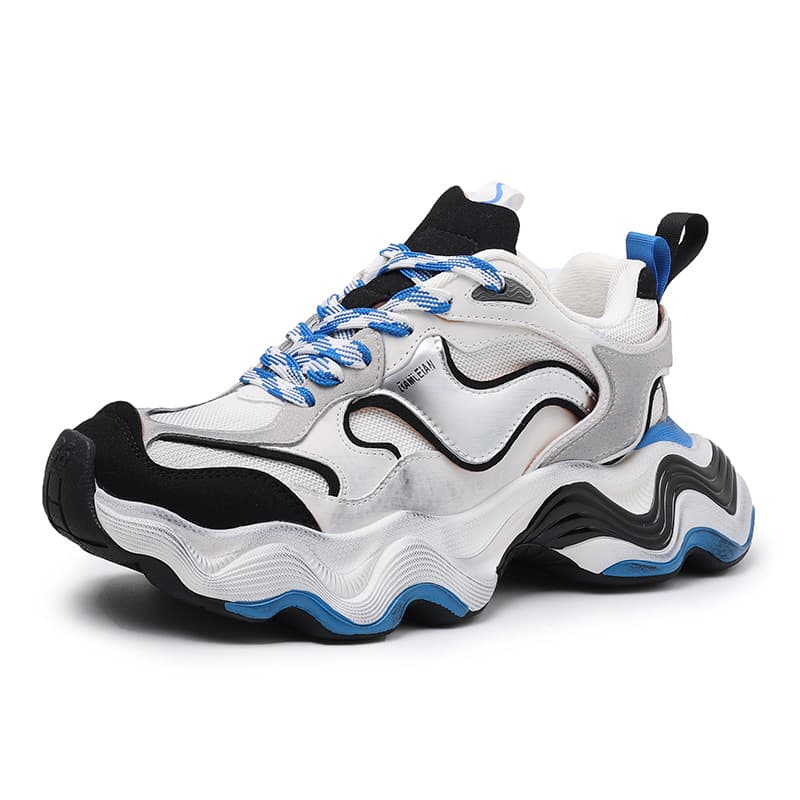Unisex Shoes Spring and Summer Unisex Silver Wave Thick soled Daddy Shoes Heightening Comfortable Versatile Mesh Dirty Shoes Series