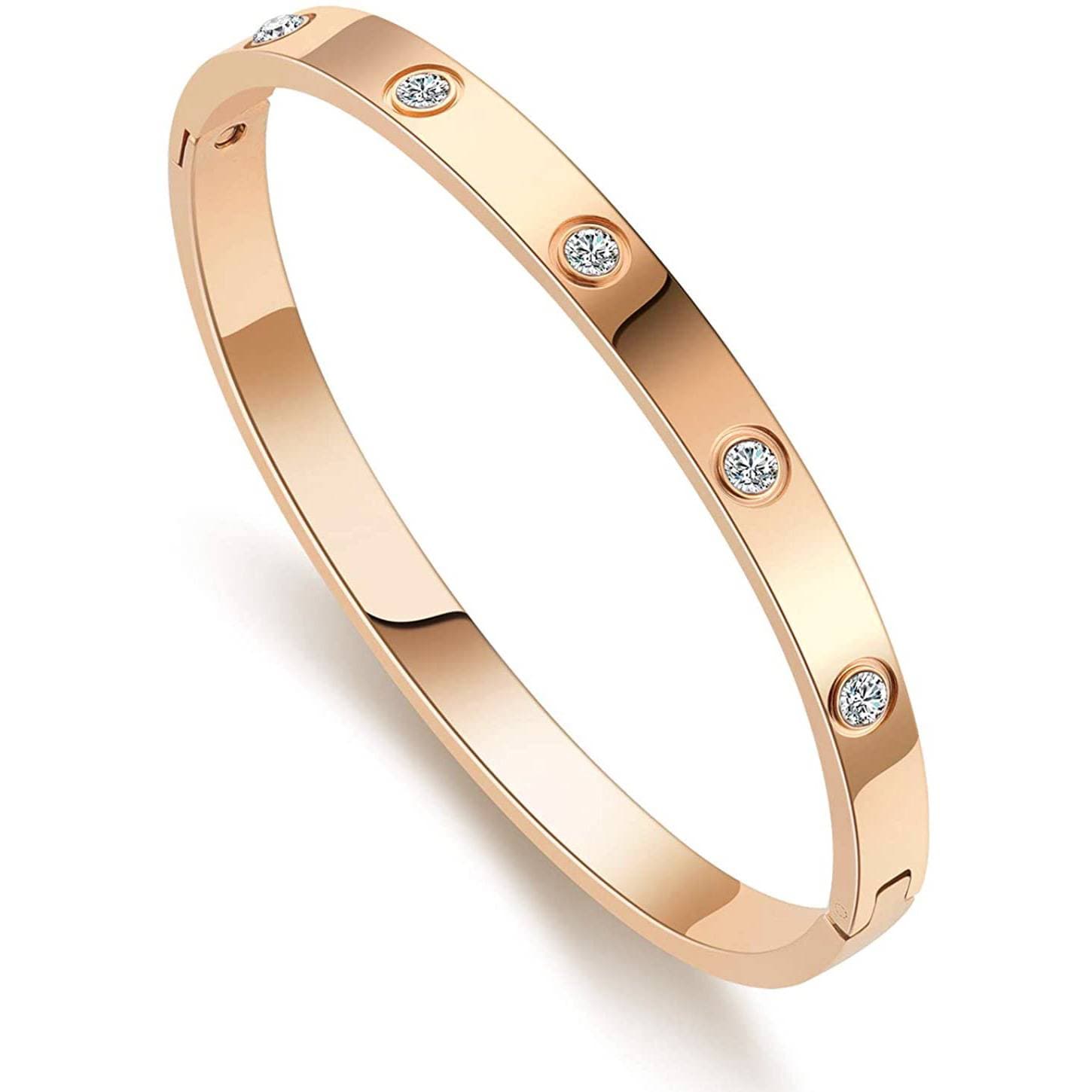 Bracelet en acier titane avec boucle à dix diamants Bijoux de célébrités sur Internet