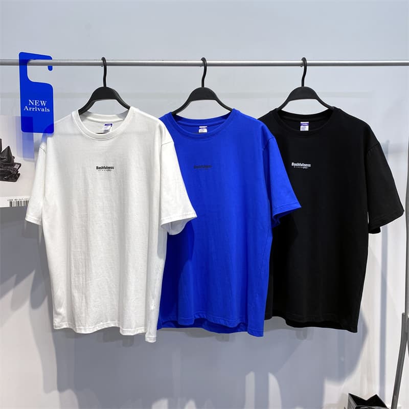 Men's Clothing Summer New Short Sleeved Fashion Print Loose Couple T Shirt Klein Blue Pullover Men's T Shirt