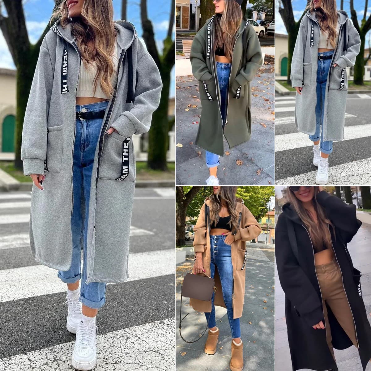 Women’s Clothing hooded sports plus fleece sweater casual long sleeved zipper jacket women's plus size solid color jacket