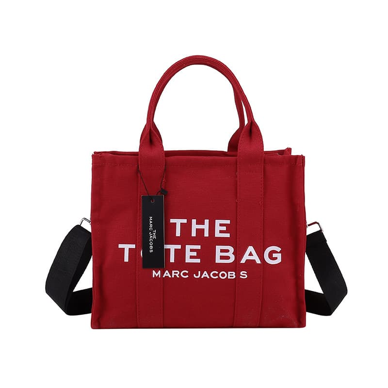 Sac fourre-tout à bandoulière en toile simple avec lettre de grande capacité