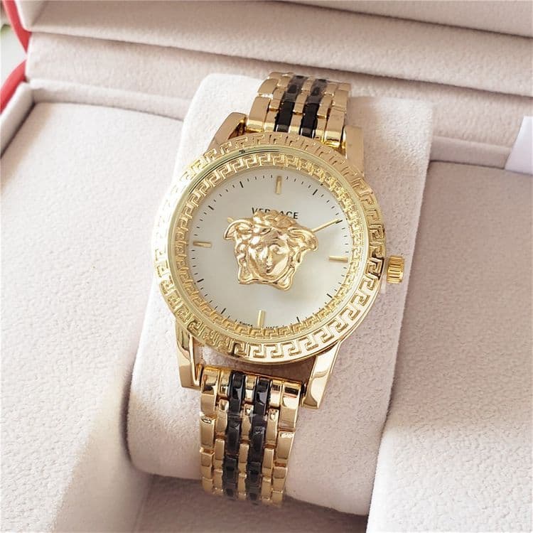 Montre à quartz classique de marque de luxe avec grand logo pour femme, cadeau de Noël