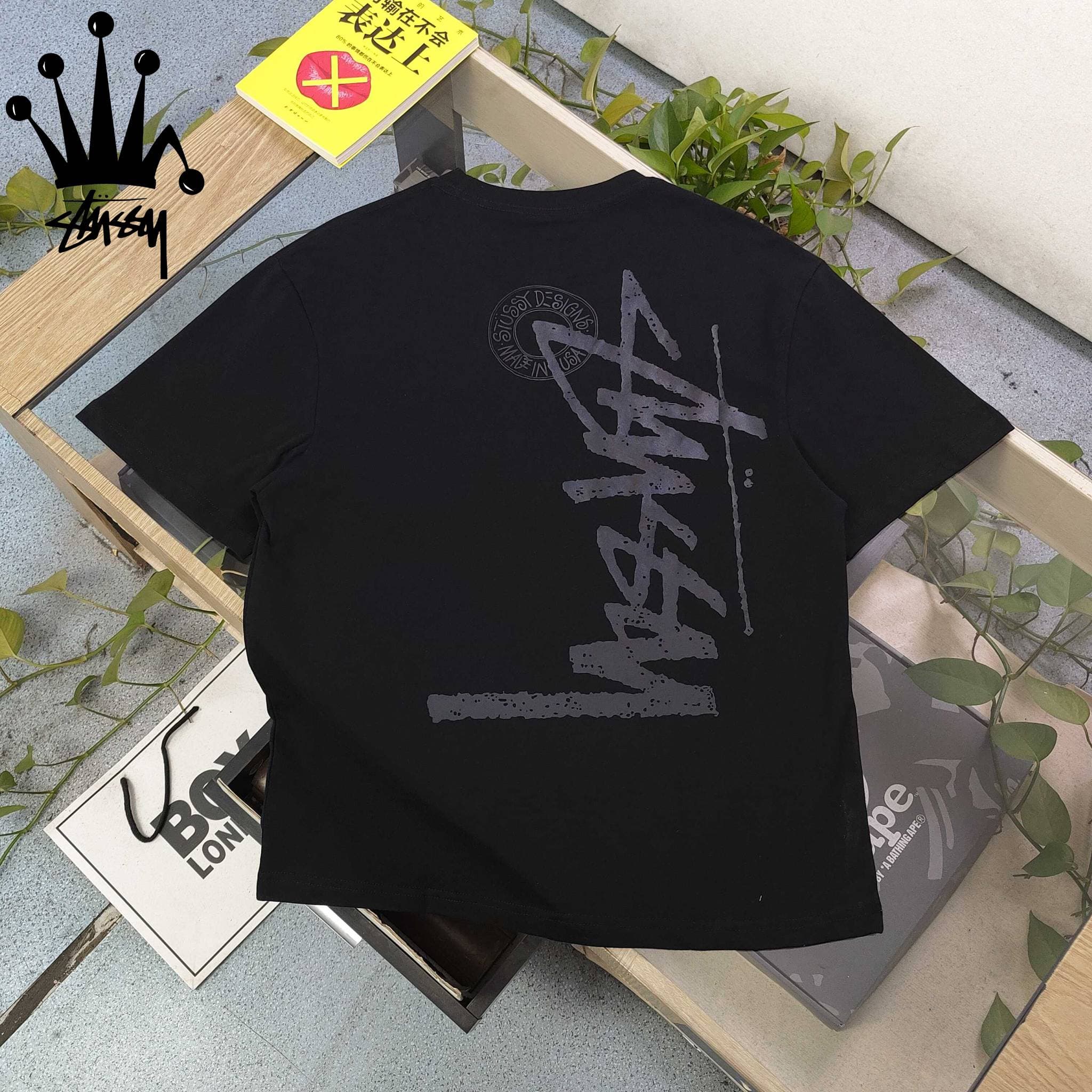 Stussy Letter Pattern Logo Printed Casual Loose Cotton Short Sleeved T-shirt