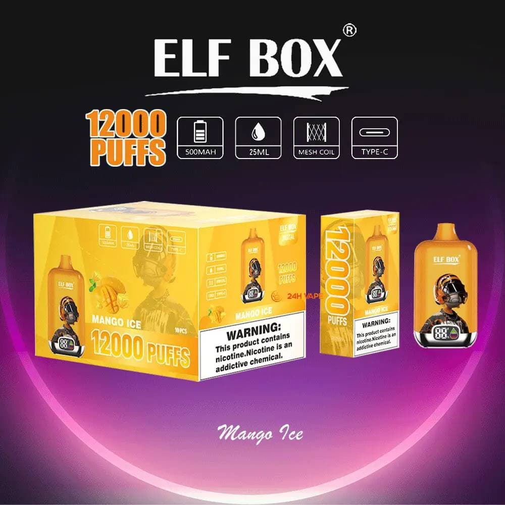 ELF BOX 12000 Vape électronique jetable Digital Puff 12k (1 pièce) avec affichage numérique