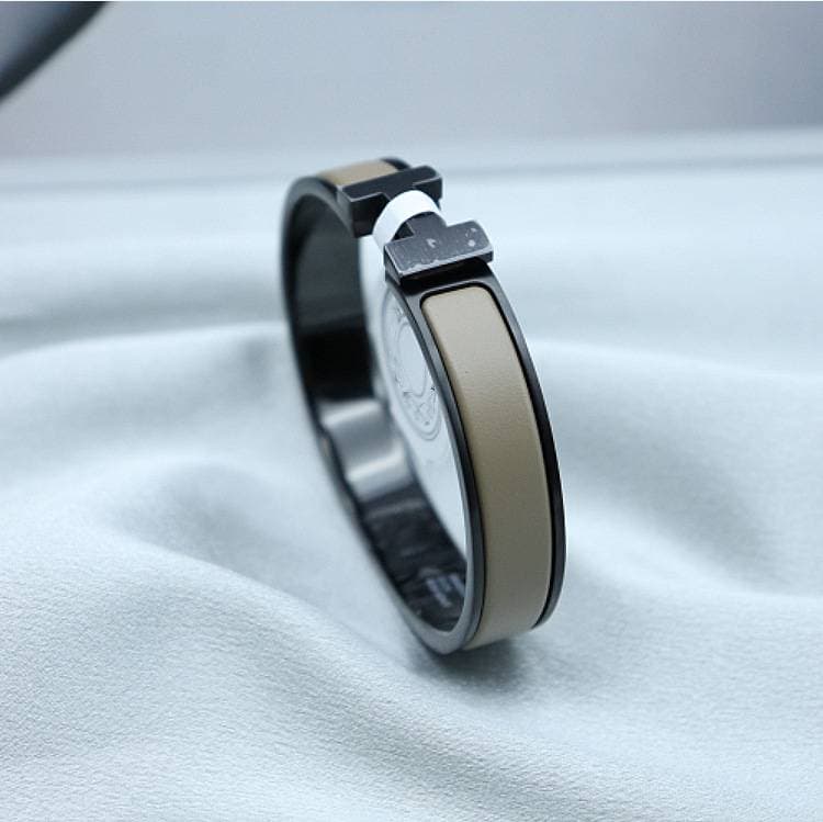 Bracelet à fermoir alphabet, 1 pièce, simple, émail givré, lettre H, pour couples