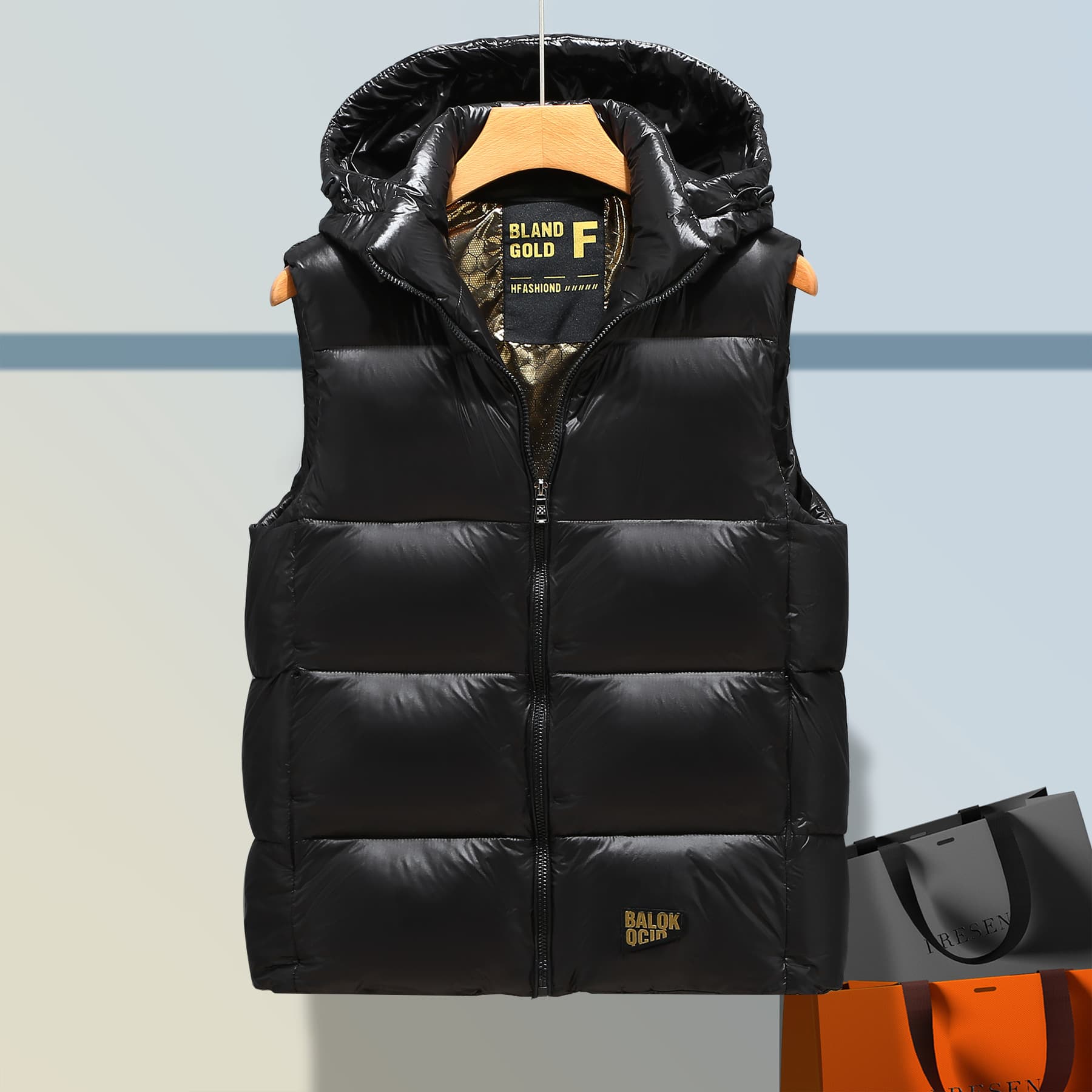 Africa's Best Selling Black Gold Down Cotton Vest For Men And Women Gold Label Outdoor Thickened Warm Vest Vest Trendy Brand Vest