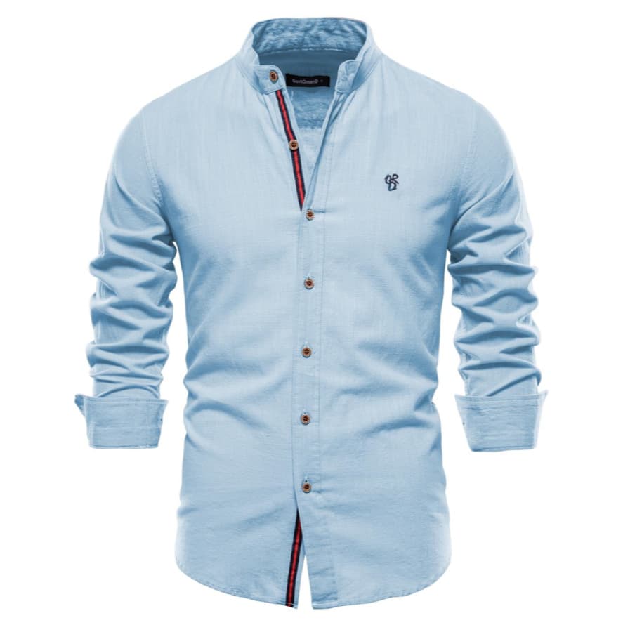 Printemps été chemises minces hommes coton lin décontracté japonais hommes mode affaires couleur unie à manches longues chemises mâle (taille américaine)
