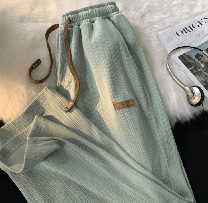 Men's Clothing Casual pants men's summer thin straight ice silk quick drying sports pants new loose wide leg trousers