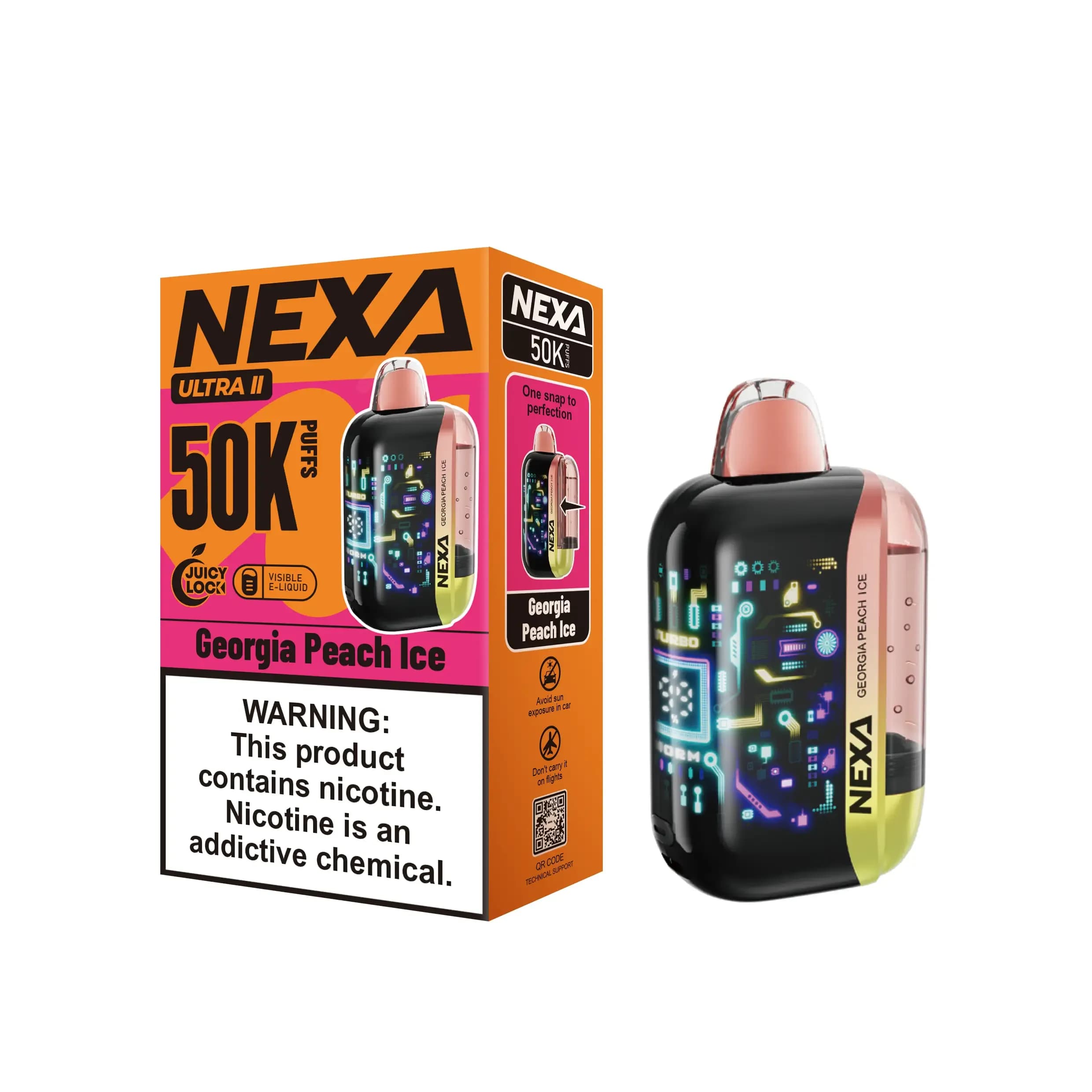 1 à 3 cigarettes électroniques jetables NEXA ULTRA II 50K (50 000 bouffées) - 20 ml, 5 % de sels de nicotine, 900 mAh