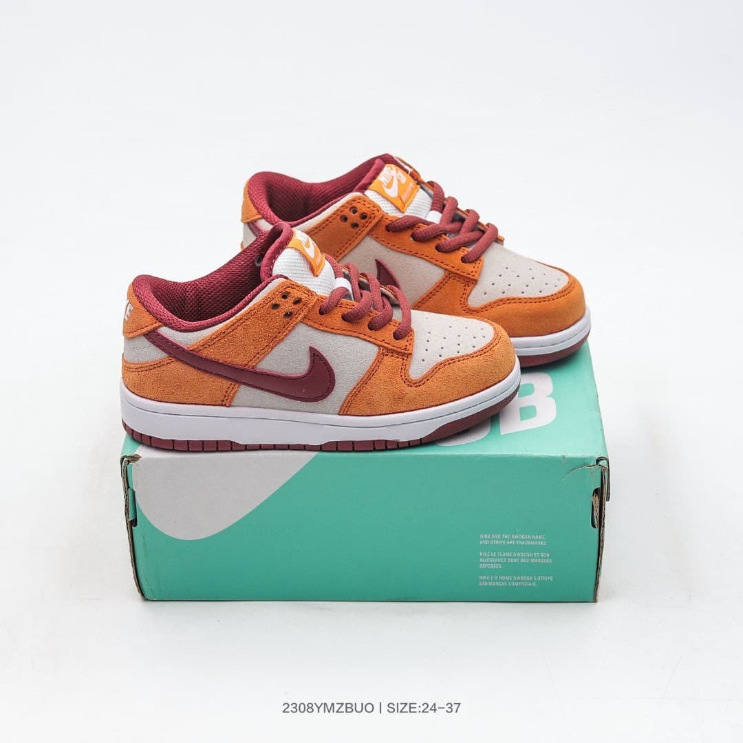 Nouvelle collaboration de chaussures basses pour enfants, chaussures de skate en cuir pour filles et garçons, chaussures décontractées pour étudi