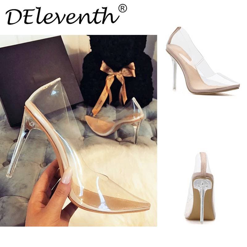 Women's PVC Transparent Stiletto Heels – Pointed Toe Open Pump With Slim High Heel (Avant-Garde Style)​