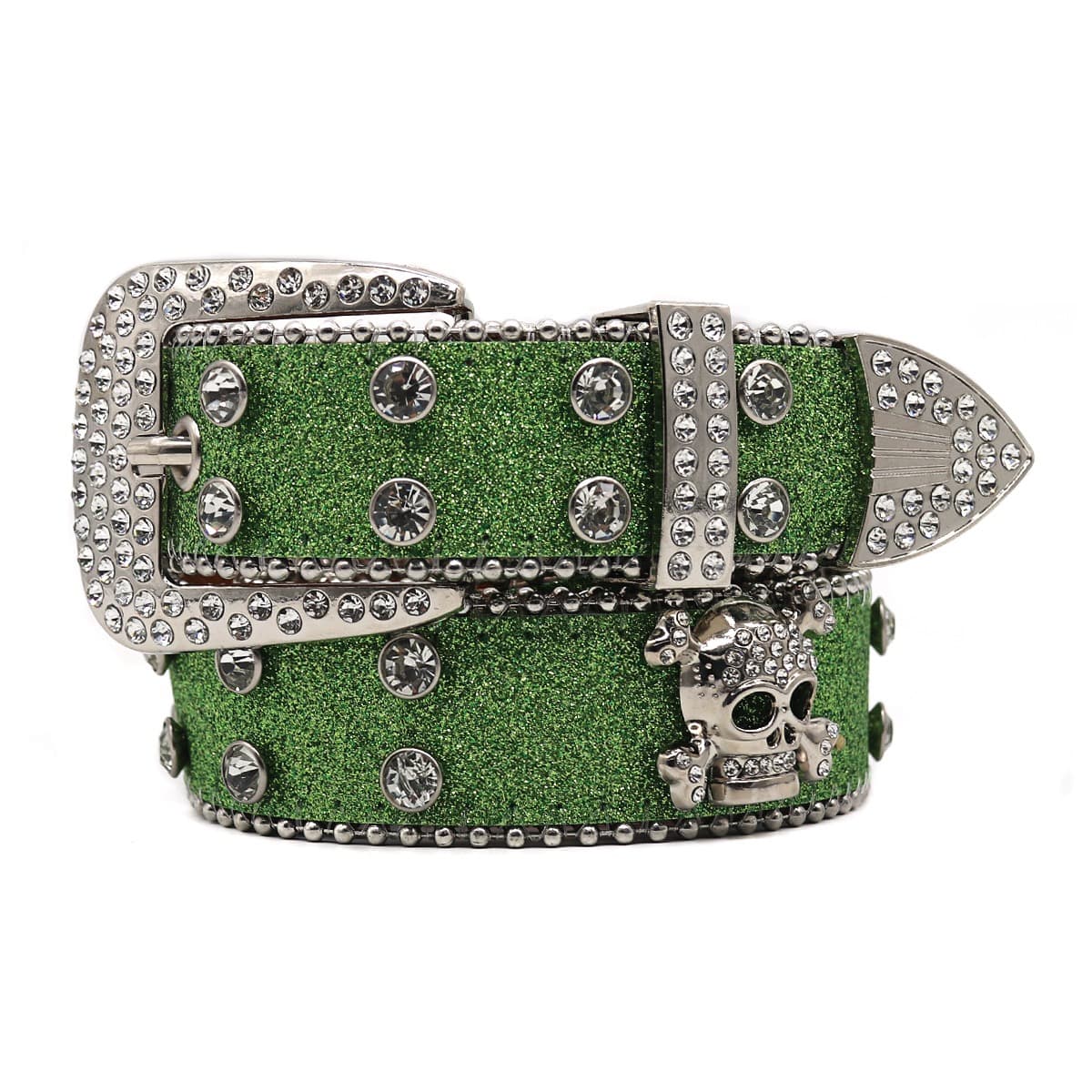 Rhinestone skull obi male inlaid rhinestone Flash diamond hip-hop punk personality
