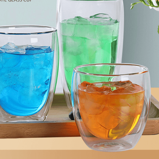 Double Layer Glass Coffee Cup Heat Insulation Thick Transparent Double Layer Glass Cup High Borosilicate Household Juice Double Layer Cup