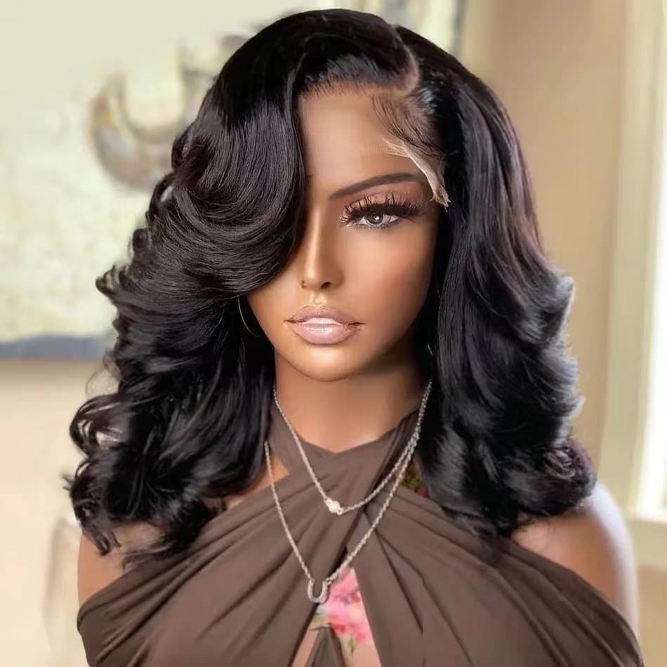 Synthetic Hair Hot-Selling Front Lace Wigs New Lace Short Curly Hair Parted Bangs Spot