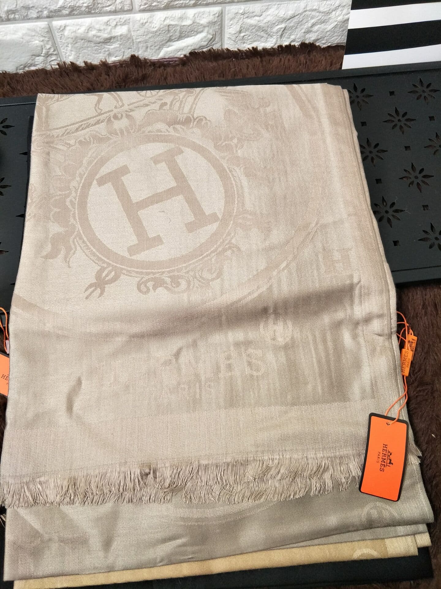 HERMES1 Hiver Men Écharpe En Cachemire Treillis Automne Et Hiver Épais Mode Chaud Sauvage Écharpe Châle