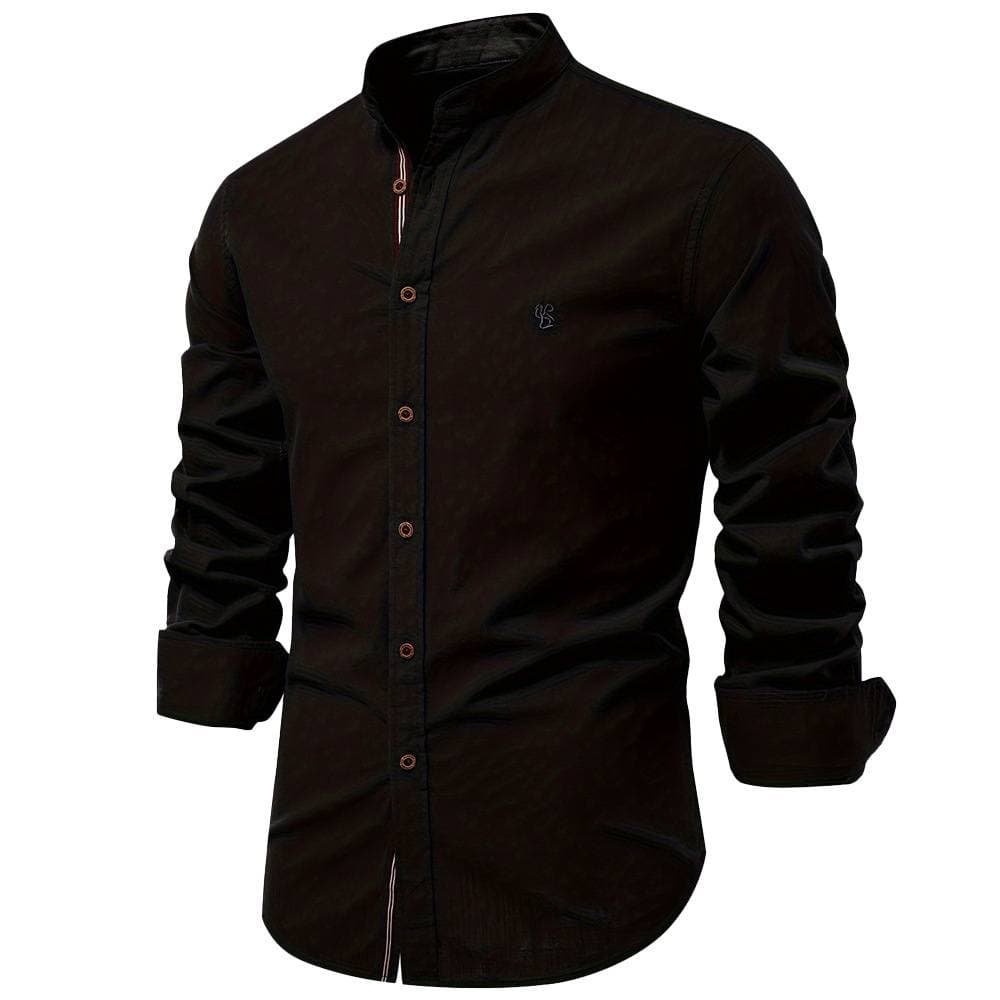 2025 Fashion Men's Lapel Embroidery Single-Breasted Long Sleeve Cotton Linen Shirts XS-2XL