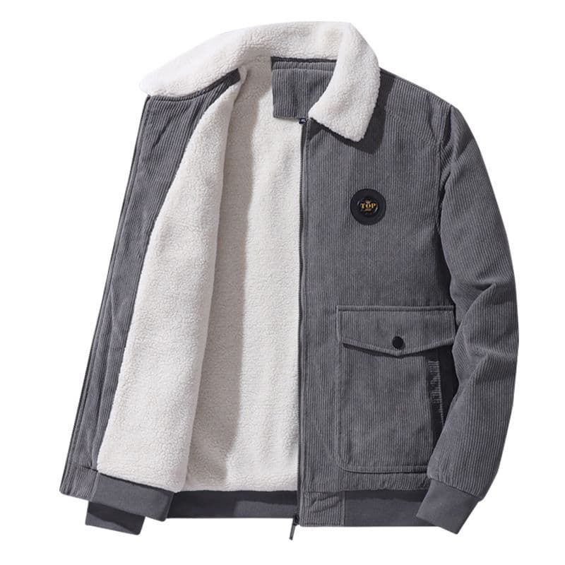 Autumn Winter New Corduroy Lamb Fleece Jacket For Men S Loose And Thickened Casual Polo Collar Coat