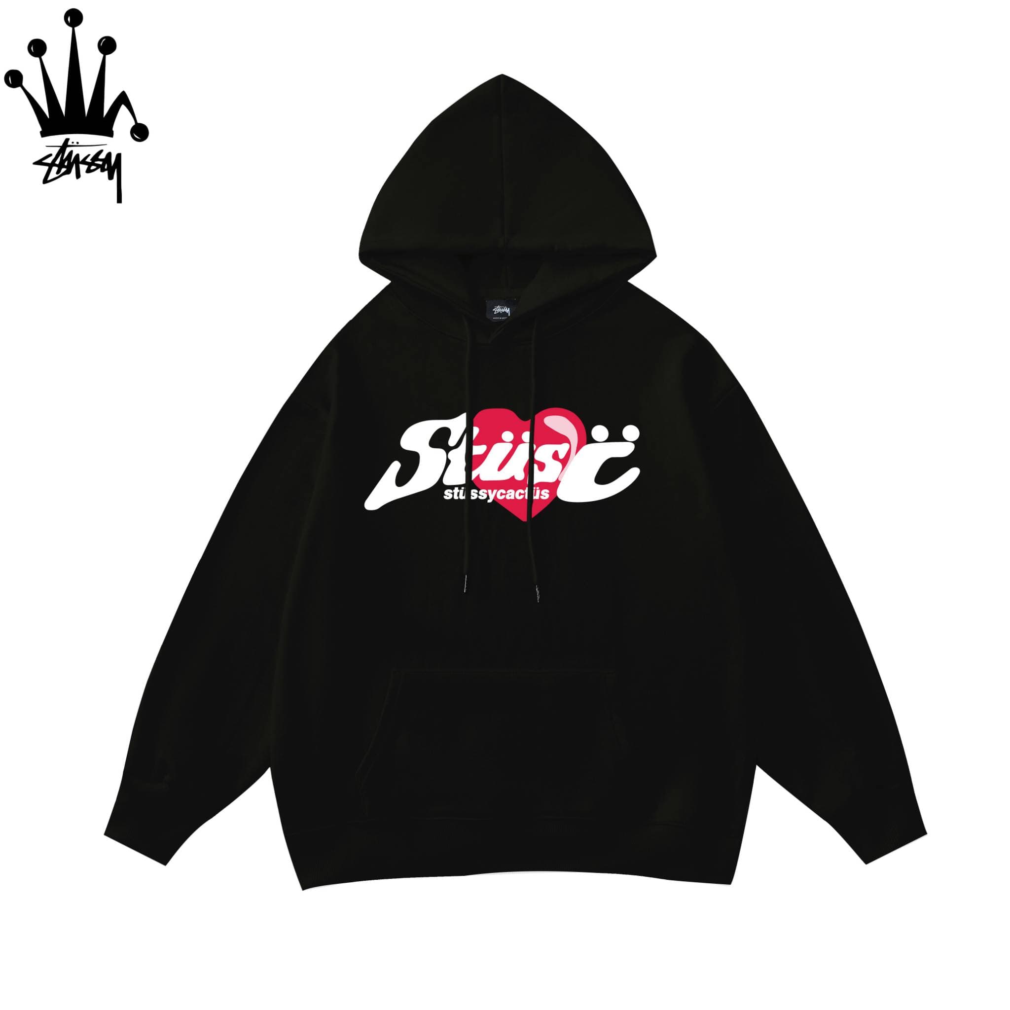 STUSSY Love Letter Printed Hoodie Made Of Pure Cotton Fabric, Unisex