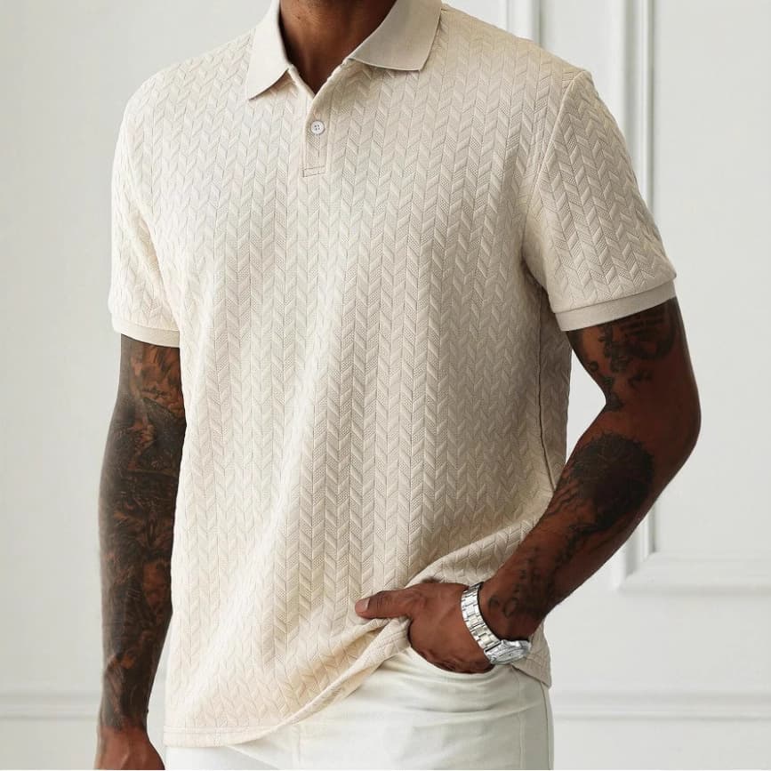 Men's Clothing Men's Solid Color Lapel Front Button Short Sleeved Shirt Casual Daily
