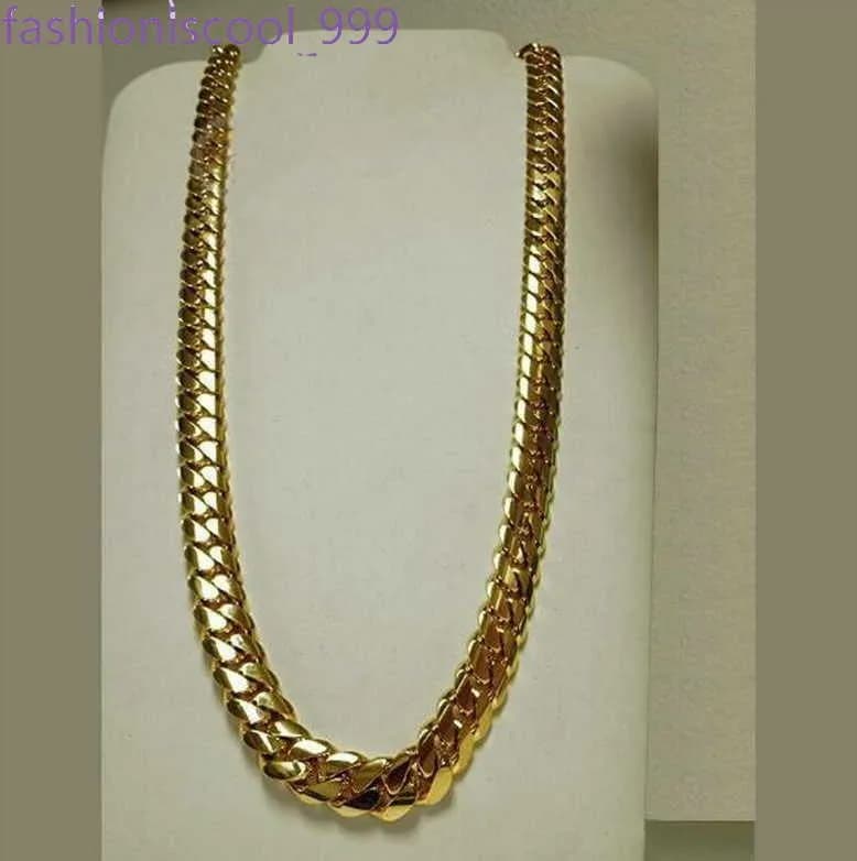 Designer Jewelry Classic 14K Gold Miami Mens Cuban Curb Chain Ring Necklace Fashion Minimalist Style Christmas Day Gift