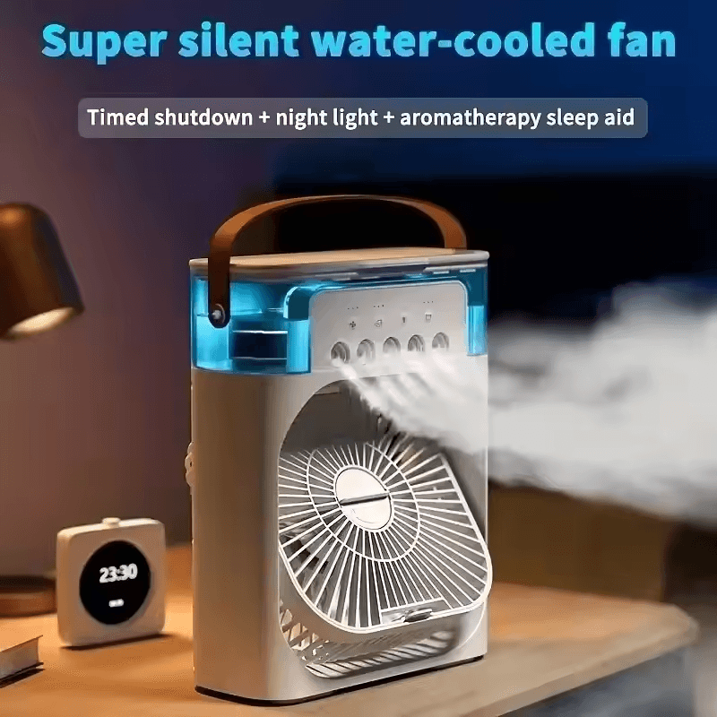 3 In 1 Smart Healthy Fan Light Emitting Diode Night Light Portable Humidifier With Air Conditioning Home Office New Air Conditioner Cooler