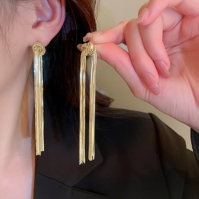 Tassel earrings exaggerated high end long women's chain earrings earrings