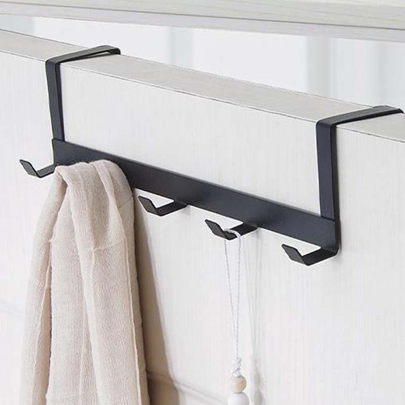 Kitchen Ironwork Door Rear Hook Punch-free Clothes 5 Row Hook Living Room Hanger Dormitory Coat Hanging Hook