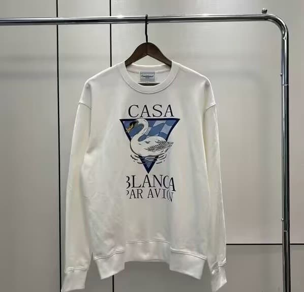Casablanca Automne/Hiver Nouveau Col Rond Lettre Imprimé Étoile Même Style Pull Tendance
