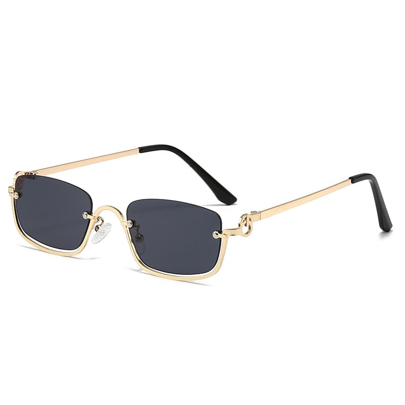 New Arrivals Metal Rectangular Women Sunglasses Fashion Brand Half Frame Square Ladies Sun Glasses Vintage Eyewear Gafas De Sol