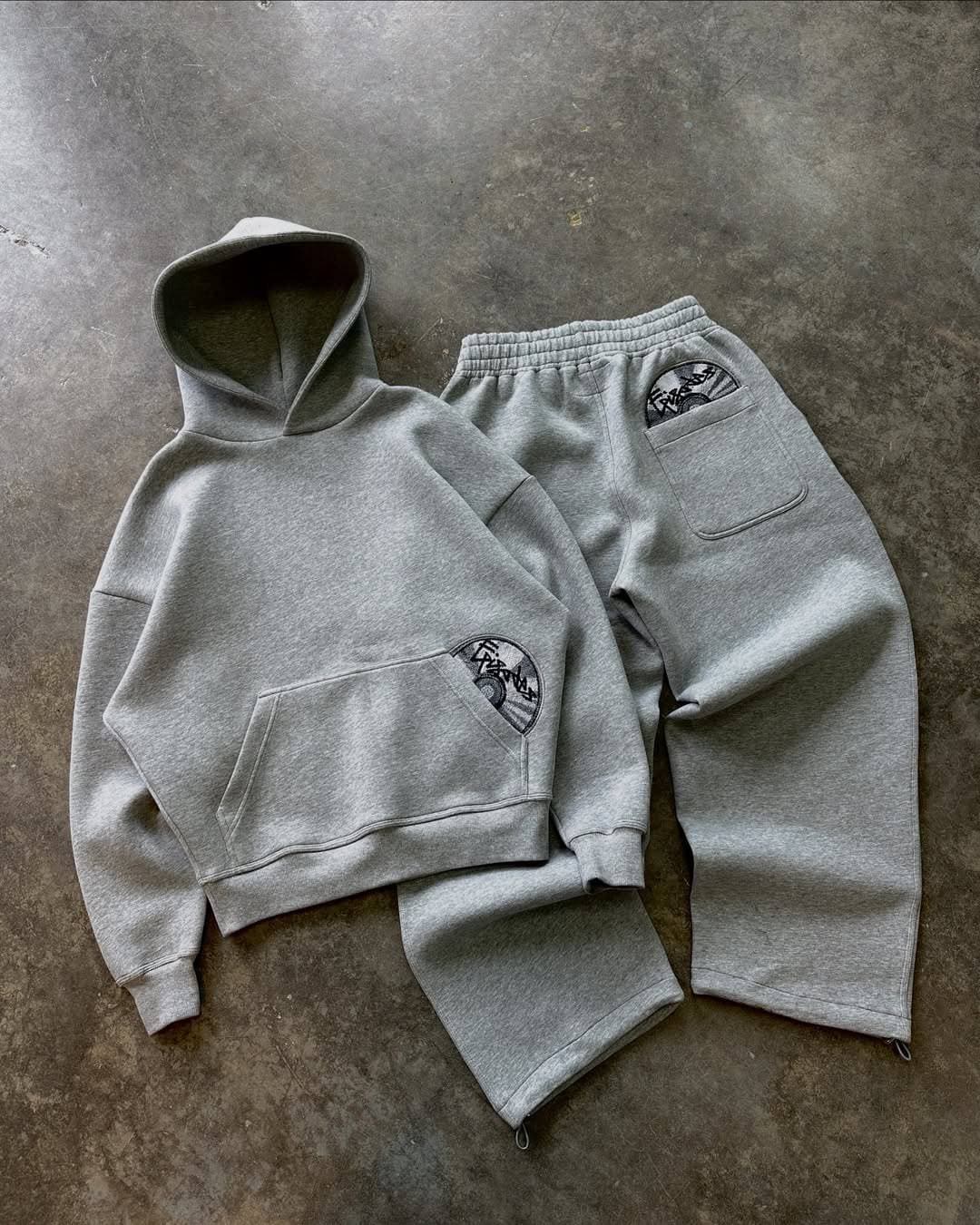 Men's Clothing Personalized Printed Sweatshirt And Sweatpants Suit Long-sleeved Pullover Hoodie Retro Jacket Street Style