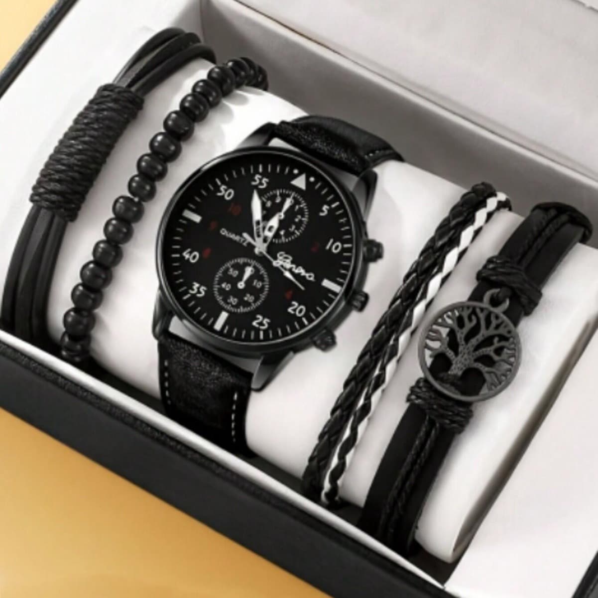Men's Watch business gift suit holiday birthday gift suit bracelet necklace watch suit 3pc s/se