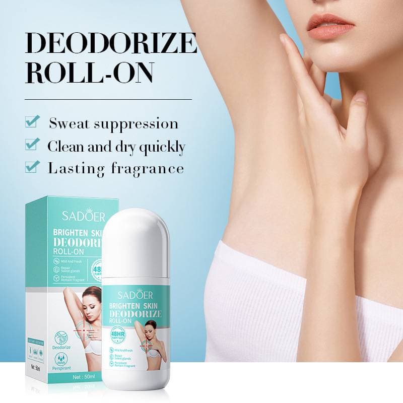 SADOER Brighten Skin Deodorant Roll - On - 48HR Freshness, Gentle & Refreshing For Women