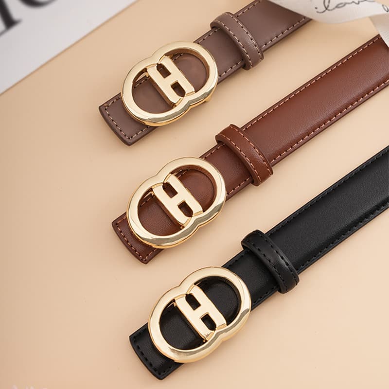 no Hole Leather Belt Men Fashionable Women's Genuine Leather Belt, Stylish Versatile, Cowhide Waist Belt For Decorating With Suits, Dresses, And