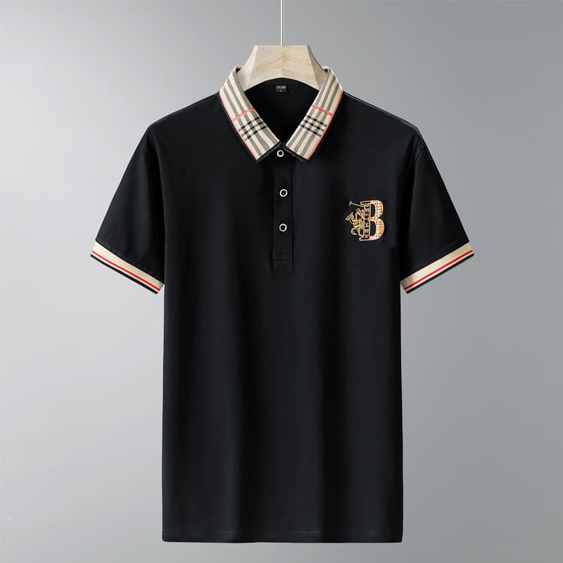 T-shirt polo d'été Binjie en coton de haute qualité pour homme, coloris uni, brodé.