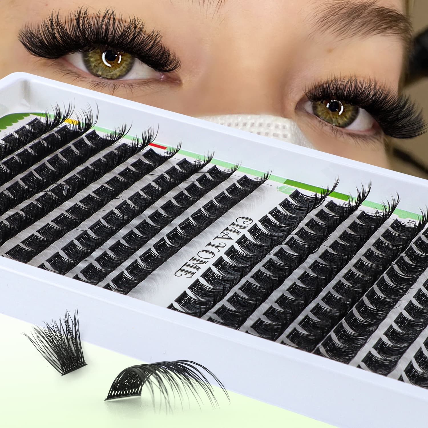DIY Large Capacity Individual Cluster False Eyelashes, Natural Versatile Colorful Ambiance Lash Set