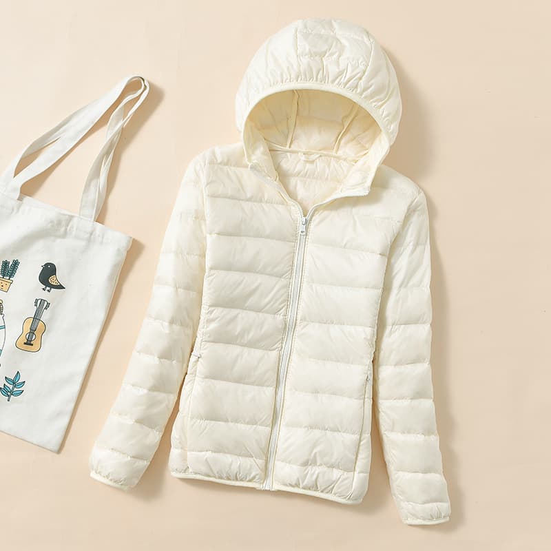 ​Lightweight Hooded Down Jacket For Men & Women - White Duck Feather Filling, Solid Color, Unisex Winter Coat With Logo Customization Option​
