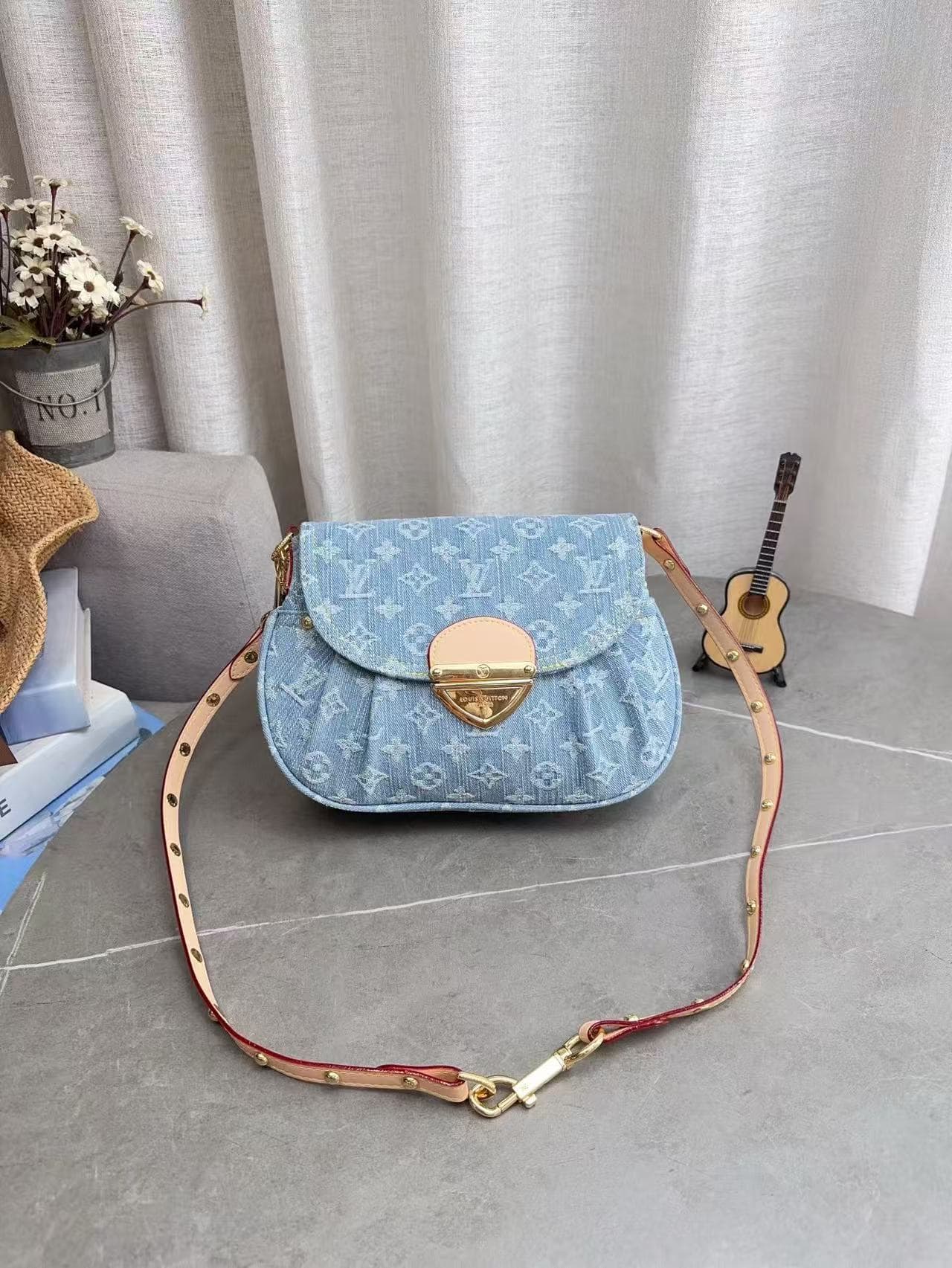 Sac en denim Louis Vuitton classique et tendance, sac décontracté en coquillage, sac bandoulière multifonctionnel, sac à main, sac de luxe minima