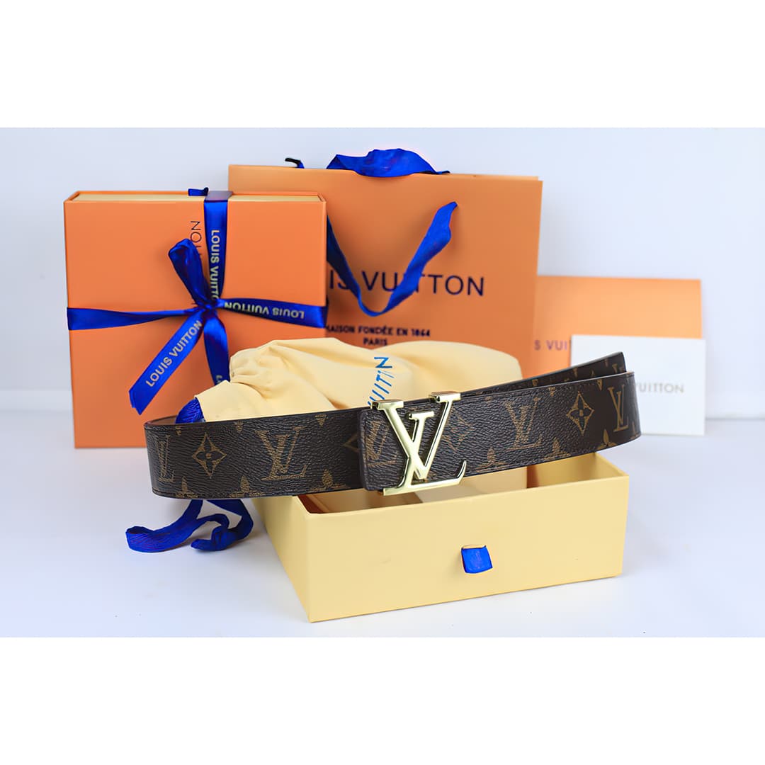 Ceinture classique en cuir véritable pour homme avec patchwork à carreaux et coffret cadeau durable