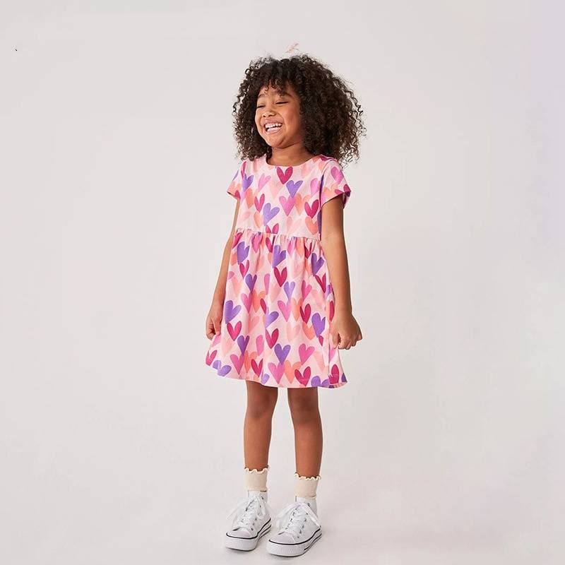 Kids’ Clothing Girls Princess Dress Summer New Small Children Round Neck Short Sleeve Summer Children's Dress
