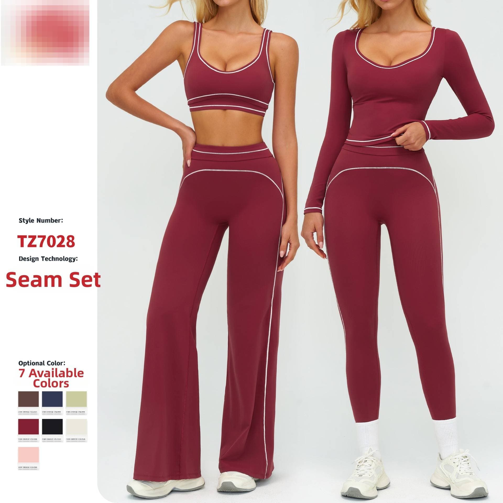 Women's Color Block Brushed Yoga Set With Double Shoulder Straps High End Sportswear For Running And Exercise
