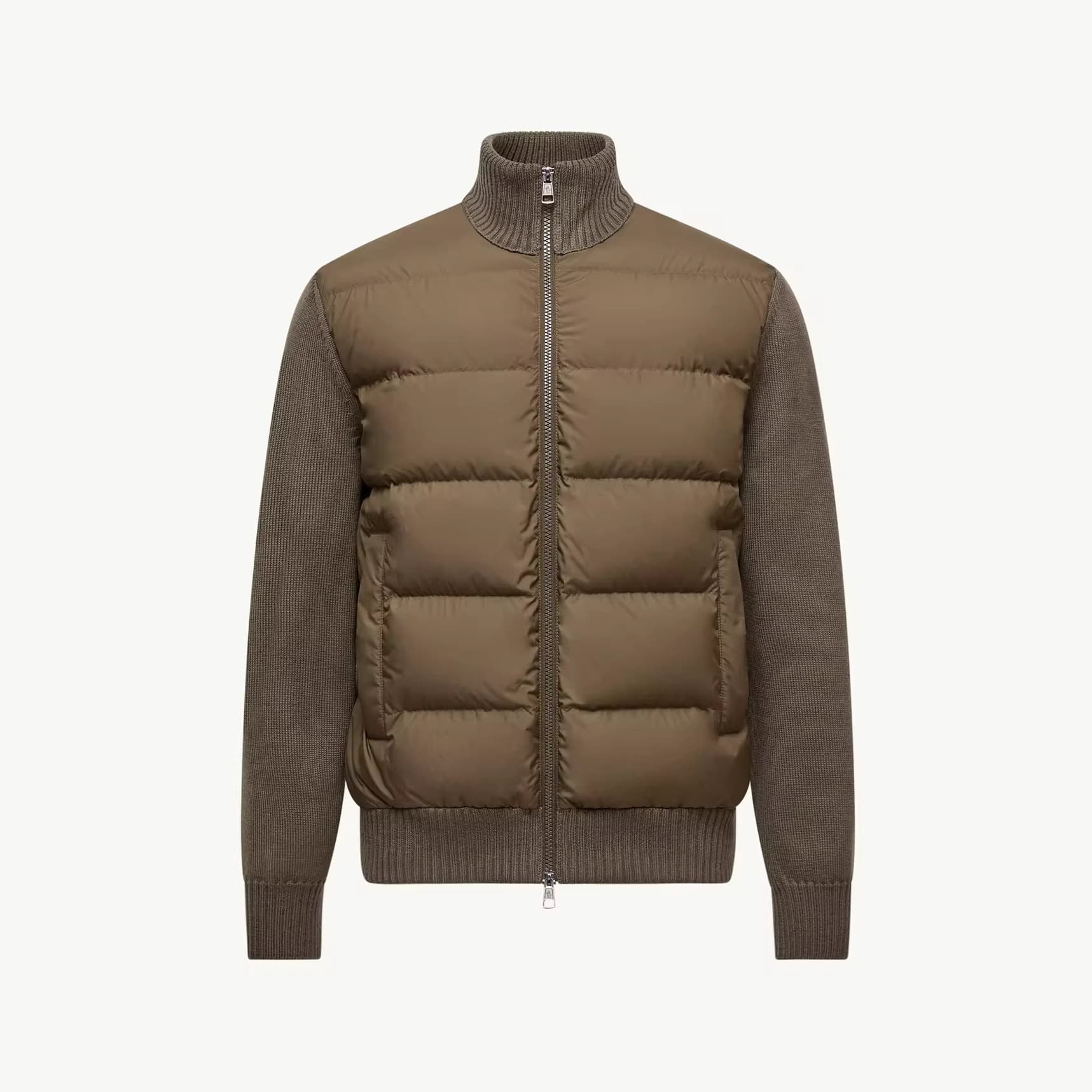 Men's Winter Cotton Padded Jacket Spliced Long Sleeved Stand Collar Sweater Coat Casual Warm European American Export Menswear
