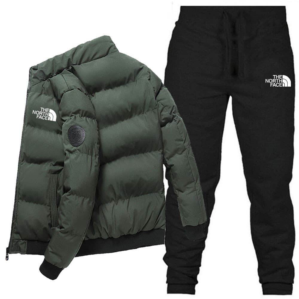 Nouveaux hommes coton veste + pantalon couleur unie imprimé ensemble de sport décontracté