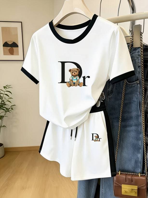 ​​Women's Color Block Print Shorts Set - Summer Casual Two-Piece Outfit​​-12