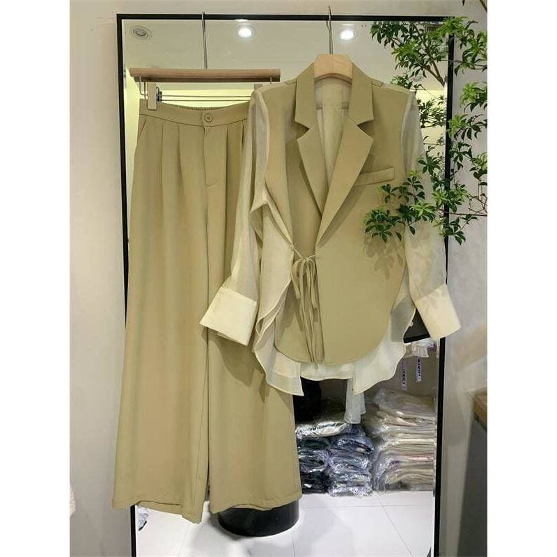 Women's Clothing Large Size Temperament Suits Early Autumn Professional Formal Wear Sleeveless Suit Collar Jacket Three Piece Suit