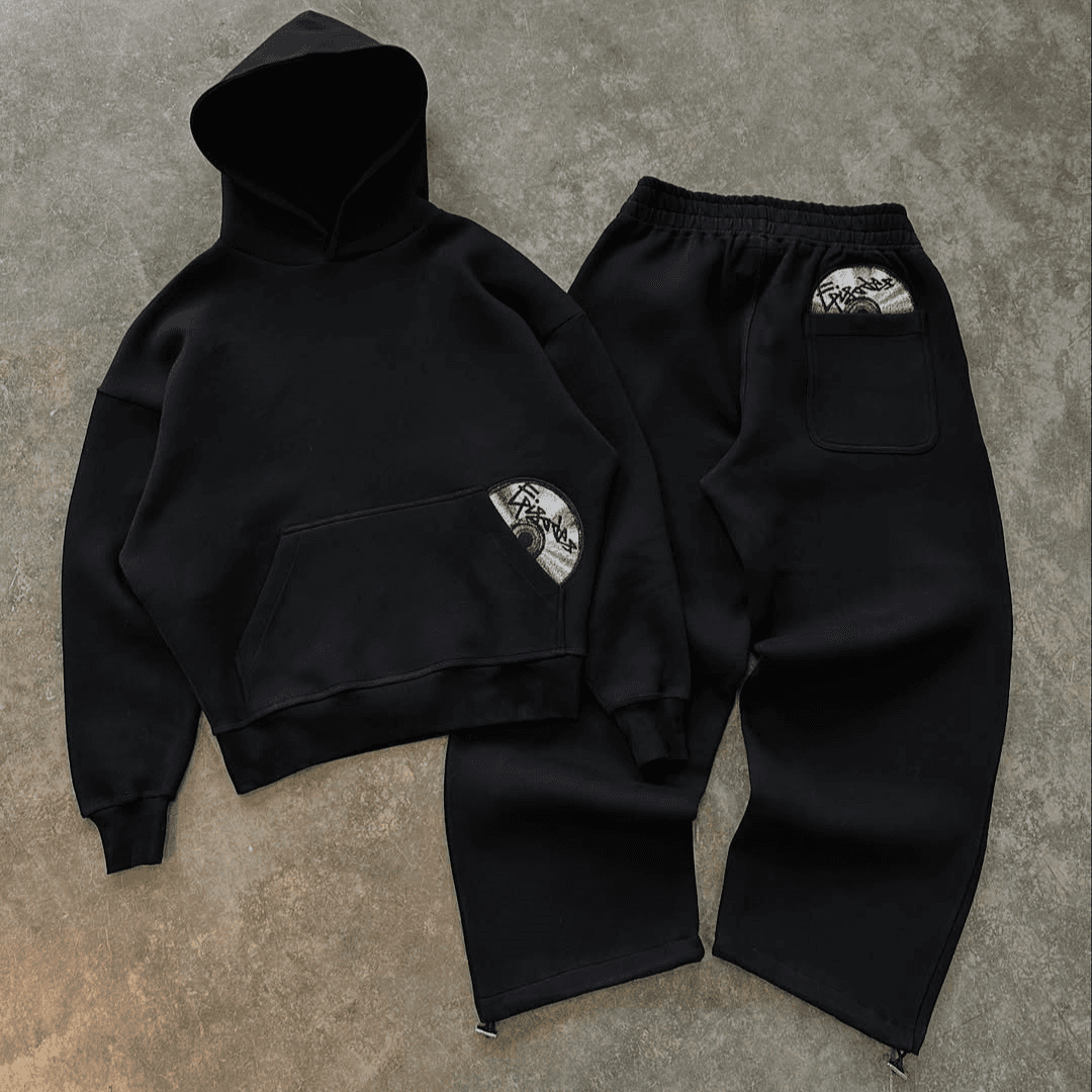 Men's Clothing Personalized Printed Sweatshirt Sweatpants Suit Long Sleeved Pullover Hoodie Retro Street Trend Jacket