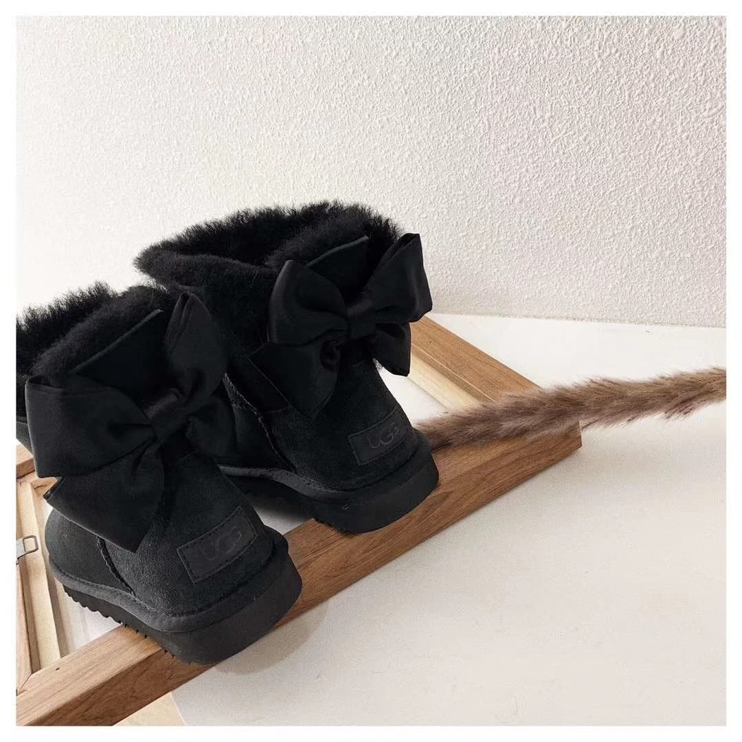 Bottes d'hiver pour femmes, élégantes, confortables et décontractées, style Belle, mini-bottines à nœud papillon. Chaussures pour hommes.