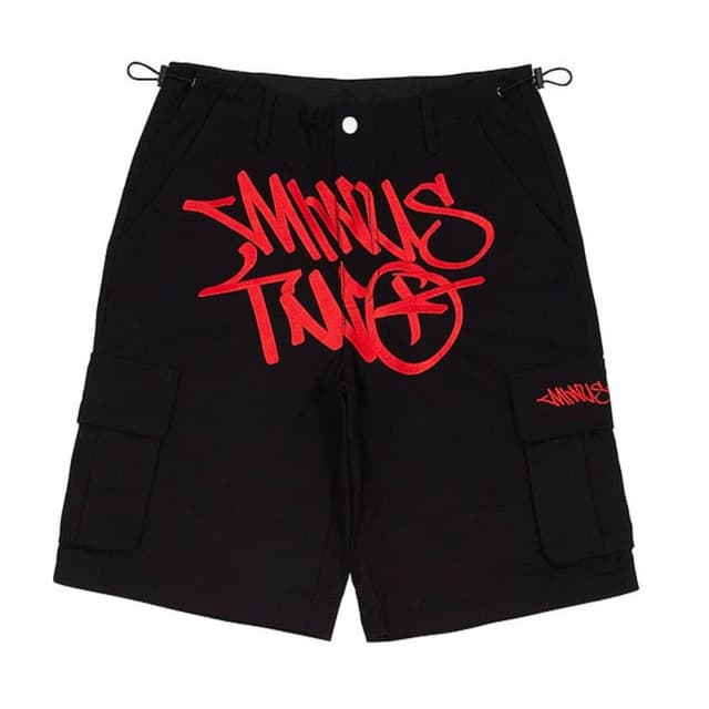 Men's Shorts , Workwear Trendy Brand Mini Two Pocket High Waisted Straight Leg Shorts Printed Hip-hop Y2k Pants