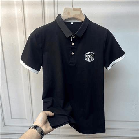 2025 Trend Embroidery Casual Versatile Handsome High-end Top Summer New Lapel Men's Short-sleeved Polo Shirt